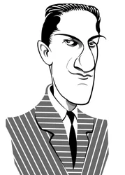 George Gershwin, Amerikaanse componist, songwriter en pianist (geboren Jacob Gershvin), (1898 - 1937) karikatuur